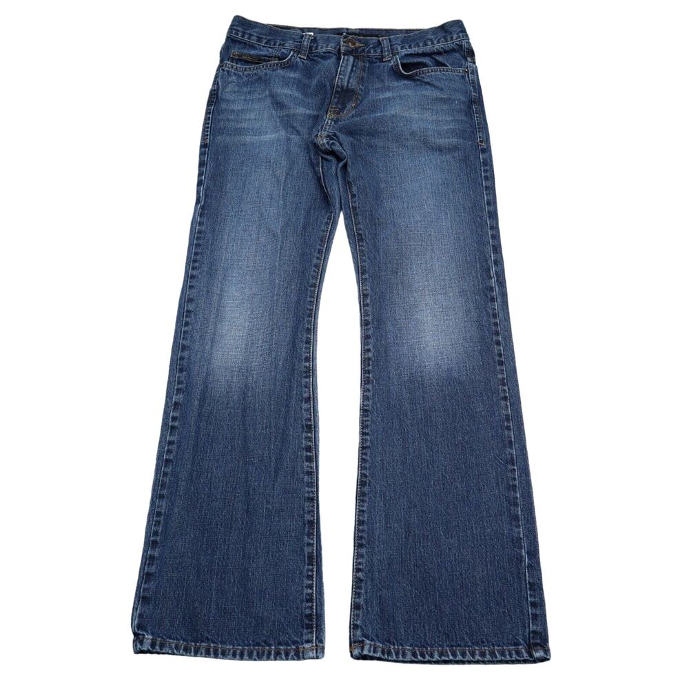 Calvin Klein Pants Womens 32 Blue Bootcut Mid Rise Denim Button Pocket Jeans